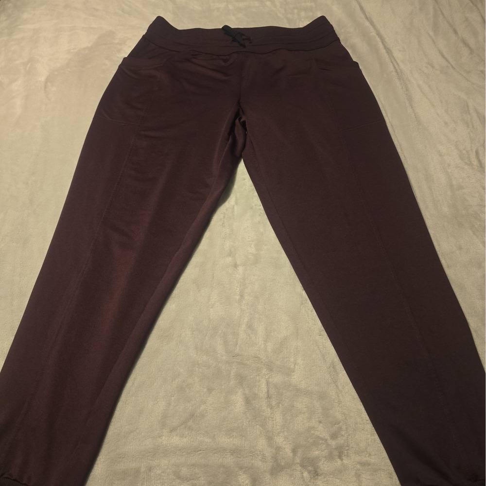32 Degrees Women's Jogger Pants M Burgundy Drawstring Pockets Stretch New